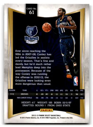 2012-13 Panini Select #61 Mike Conley EX/NM Grizzlies ID:67407 - Trading Cards