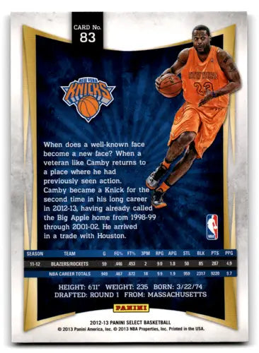 2012-13 Panini Select #83 Marcus Camby EX/NM Knicks ID:67414 - Trading Cards