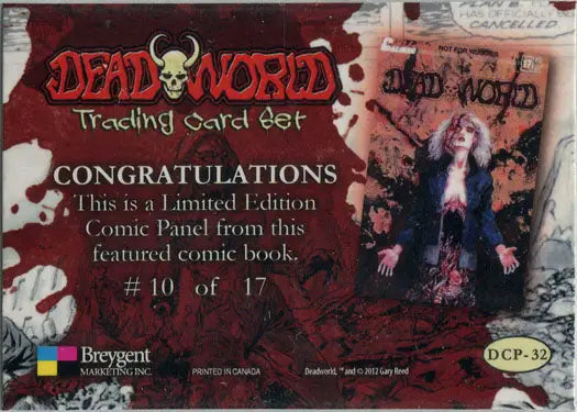 Limited edition Deadworld comic panel card showcasing unique artwork
