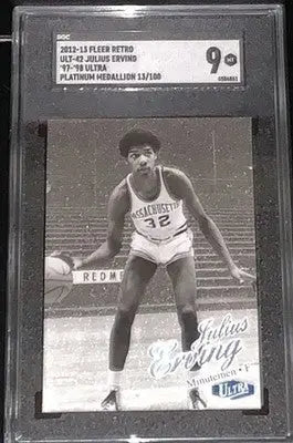 Graded Julius Erving basketball card from Fleer Retro Ultra Platinum Medallion series