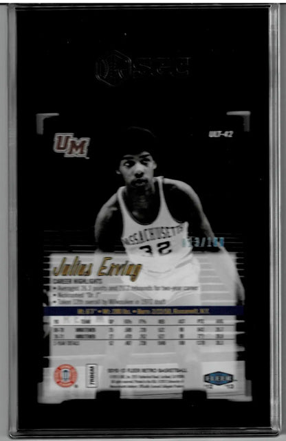 Basketball trading card of Julius Erving from Fleer Retro Ultra Platinum Medallion series