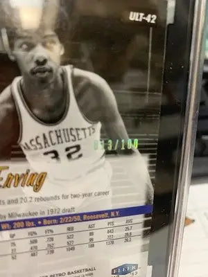 Graded Julius Erving basketball trading card from Fleer Retro Ultra Platinum Medallion series