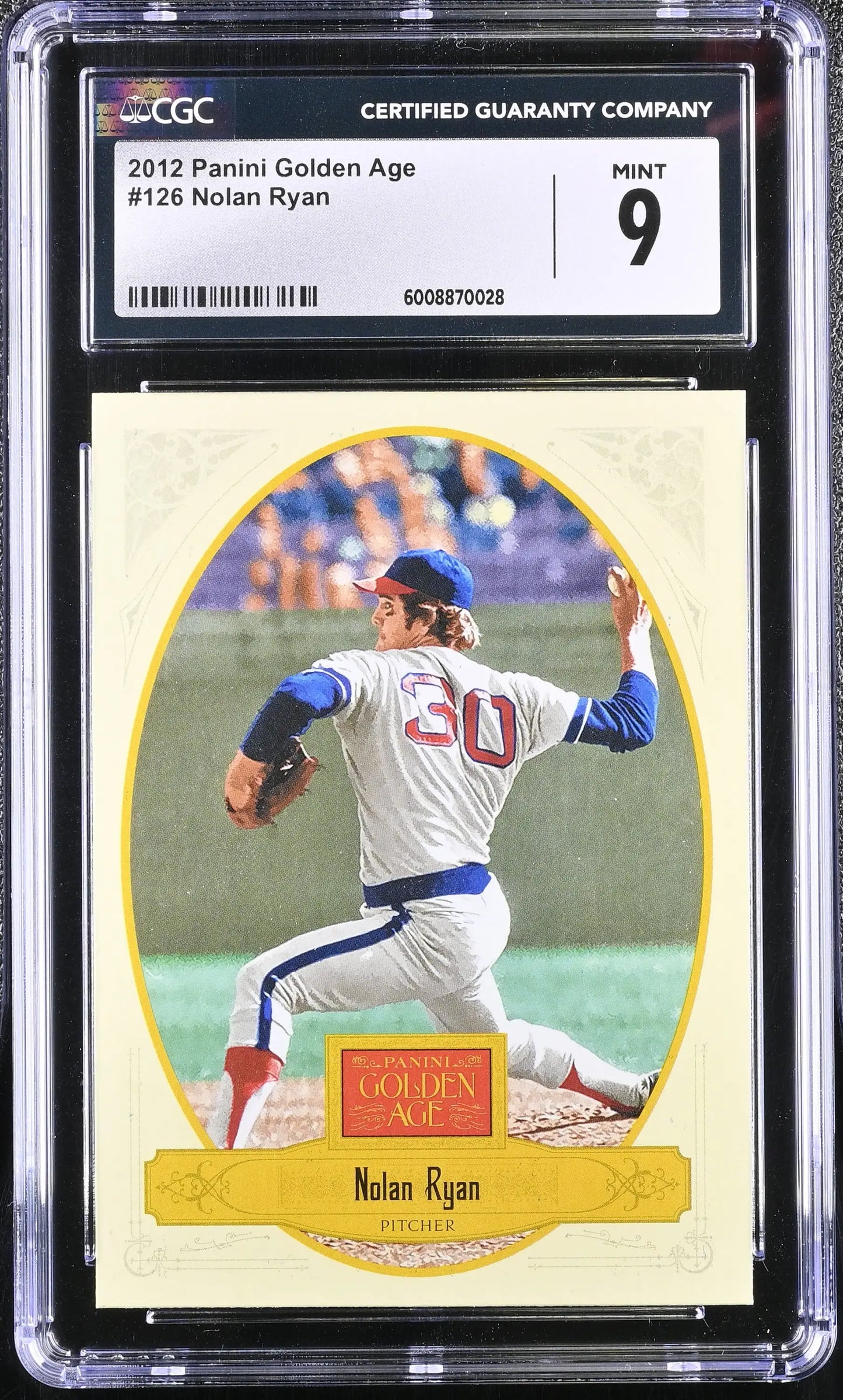 Golden Age Nolan Ryan baseball card from 2012 Panini Golden Age collection CGC 9