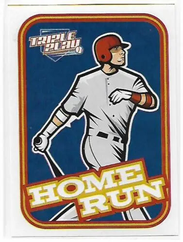 Baseball card featuring a batter from 2012 Panini Triple Play Stickers original gloss