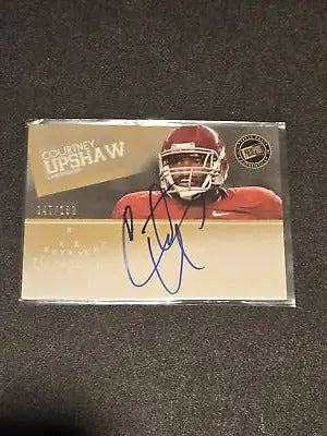 Signed Courtney Upshaw football card showcasing Courtney Upshaw autographs and Upshaw autographs gold