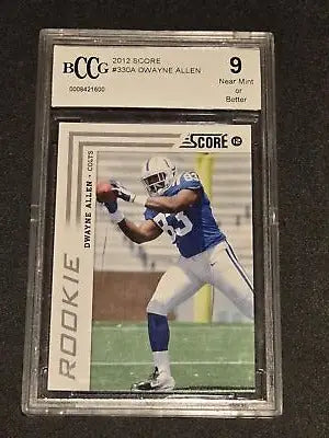 Graded Dwayne Allen Rookie Card 2012 Score #330 Dwayne Allen BCCG 9 trading card