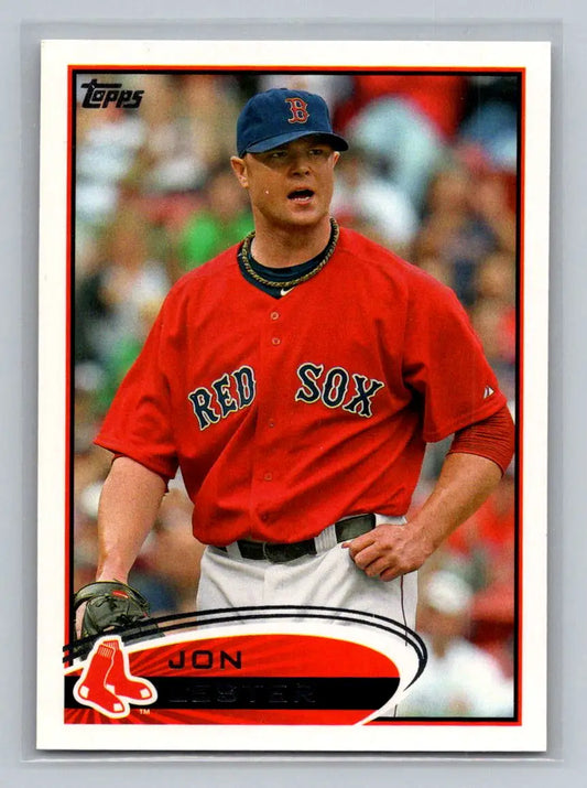 Jon Lester 2012 Topps #10a baseball card featuring the Boston Red Sox