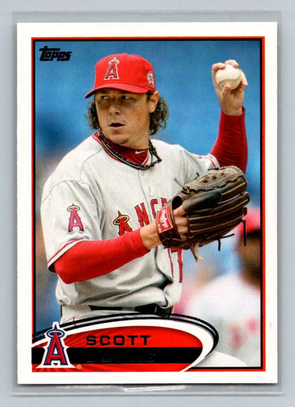 Baseball card of Scott Kazmir from the 2012 Topps #123a Scott Downs Los Angeles Angels