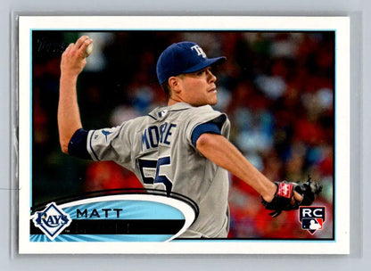 2012 Topps #129b Matt Moore Tampa Bay Rays Rookie baseball card for collectors