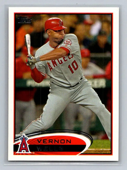 2012 Topps #13a Vernon Wells Los Angeles Angels baseball card display image