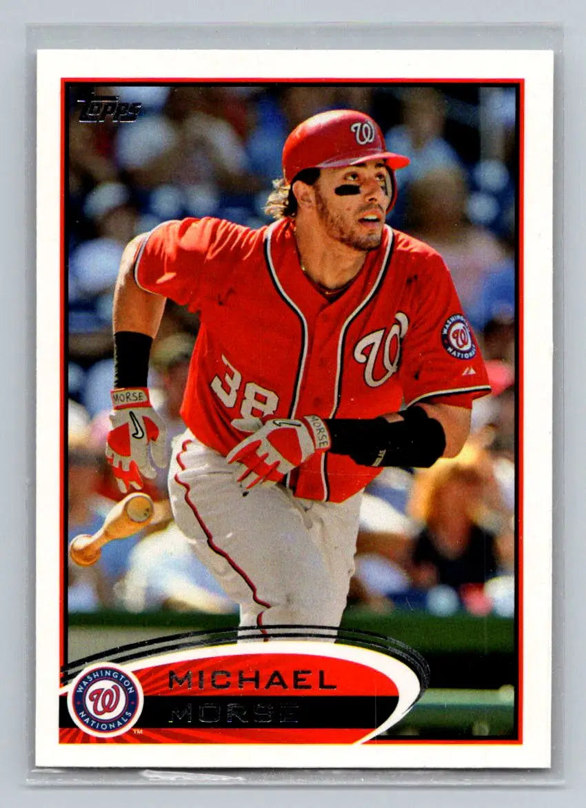 Michael Morse 2012 Topps #165b baseball card featuring the Washington Nationals