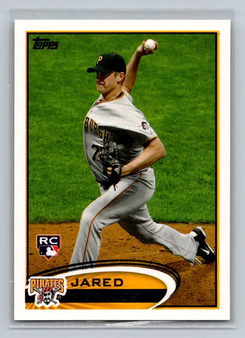 Baseball card of Jared Hughes from the 2012 Topps #175a Pittsburgh Pirates Rookie set