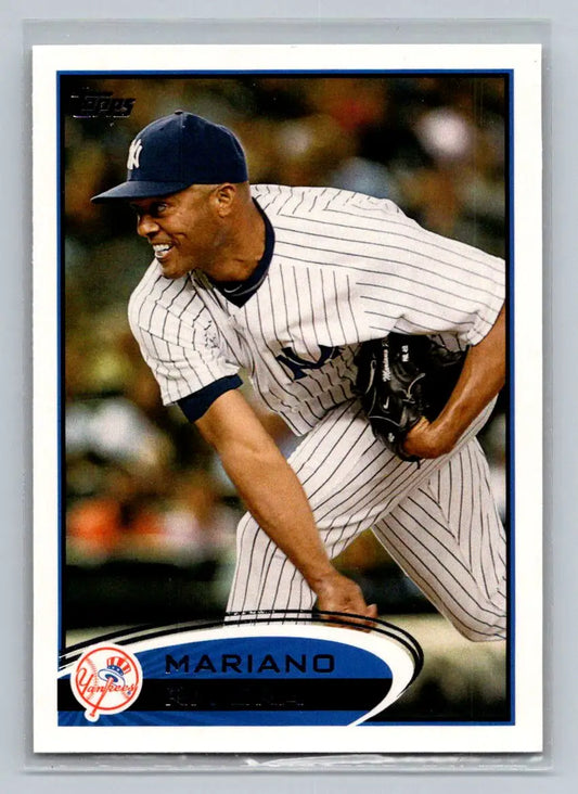 2012 Topps #180b Mariano Rivera baseball card featuring the New York Yankees legend