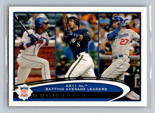 2012 Topps #181 Baseball Card featuring Jose Reyes, Ryan Braun, and Matt Kemp