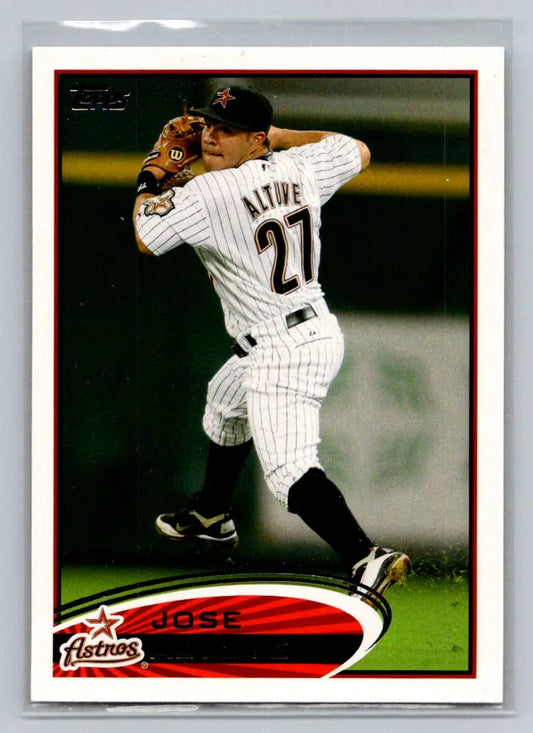 Jose Altuve baseball card from 2012 Topps #187a featuring the Houston Astros