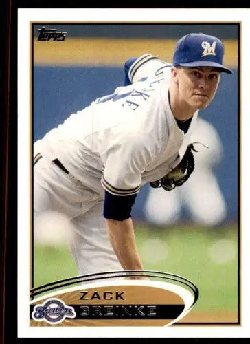 2012 Topps Zack Greinke baseball card with original gloss, NM-MT condition