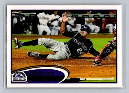 Baseball card of Dexter Fowler 231B from the Colorado Rockies 2012 Topps series