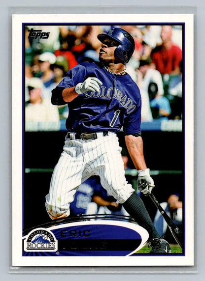 Baseball card of Eric Young from 2012 Topps Colorado Rockies series 242a