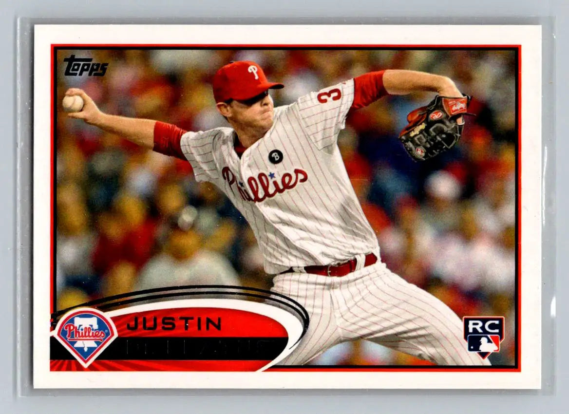Baseball card 2012 Topps 243a Justin De Fratus Philadelphia Phillies rookie card