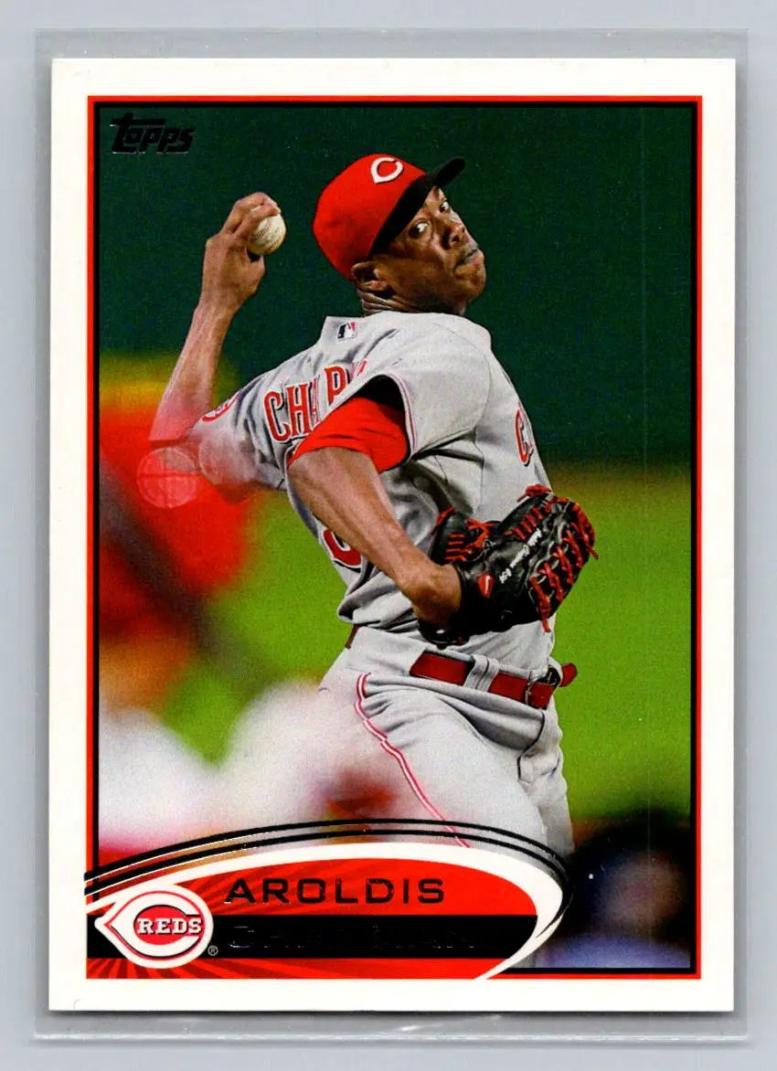 Aroldis Chapman baseball card from 2012 Topps #265a Aroldis Chapman Cincinnati Reds