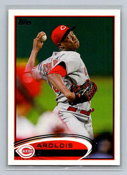 Aroldis Chapman baseball card from 2012 Topps #265a Aroldis Chapman Cincinnati Reds