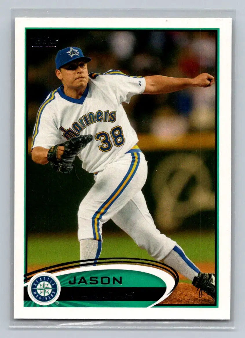 Baseball card of Jason Vargas 269a Jason Vargas Seattle Mariners from 2012 Topps