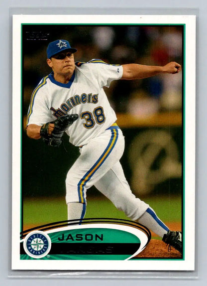 Baseball card of Jason Vargas 269a Jason Vargas Seattle Mariners from 2012 Topps