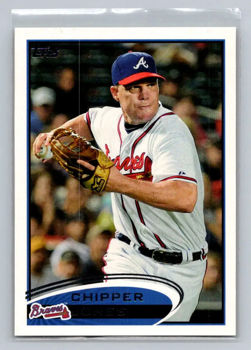 Chipper Jones baseball card 2012 Topps #305a featuring Chipper Jones Atlanta Braves