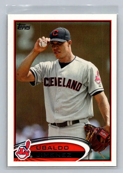 Ubaldo Jimenez baseball card 306a Ubaldo Jimenez Cleveland Indians 2012 Topps #306a