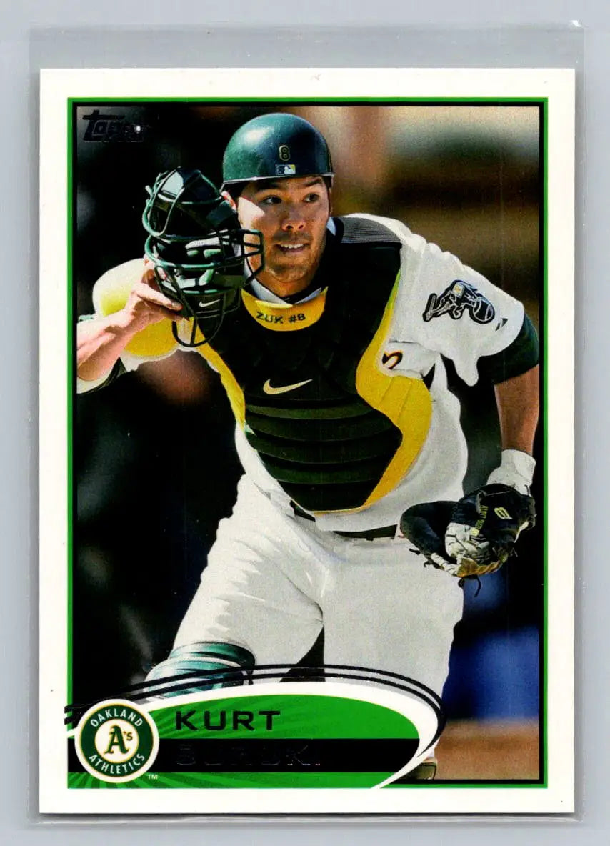 Baseball card of Kurt Suzuki from 2012 Topps series, 309a Kurt Suzuki Oakland Athletics
