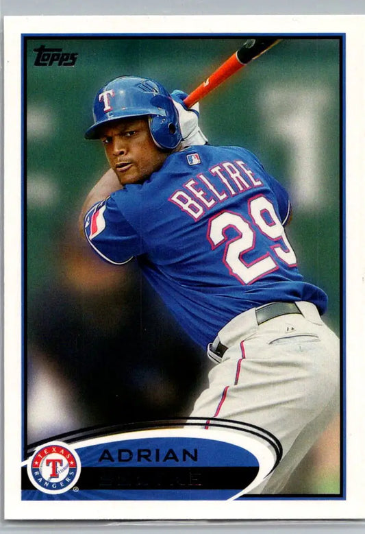 2012 Topps 310a Adrian Beltre Texas Rangers baseball card showcasing Adrian Beltre