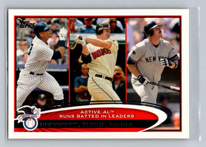 Baseball card featuring Alex Rodriguez, Jim Thome, and Jason Giambi from 2012 Topps #324