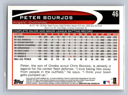 2012 Topps #46b Peter Bourjos baseball card for Los Angeles Angels collectors