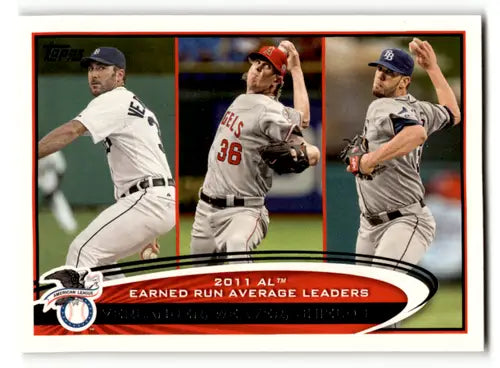 2012 Topps #52 Justin Verlander/Jered Weaver/James Shields EX/NM LL ID:62582 - Trading Cards