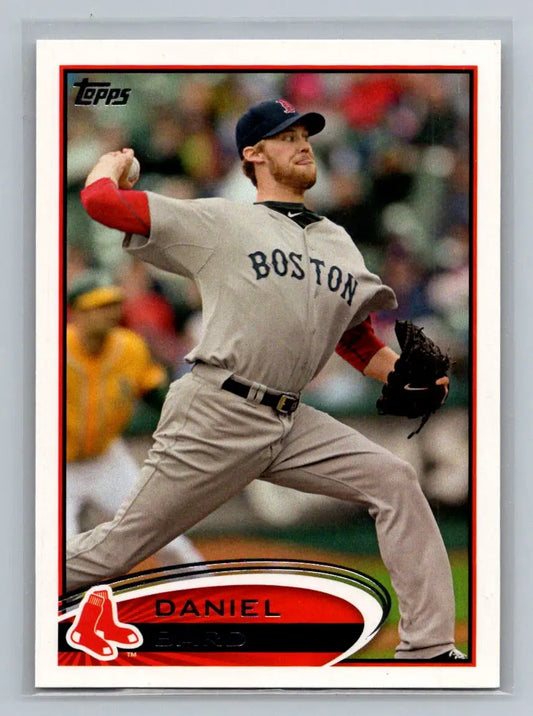 2012 Topps #61a Daniel Bard baseball card featuring Boston Red Sox player