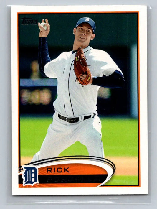 Baseball card of Rick Porcello from the 2012 Topps #82b Detroit Tigers series