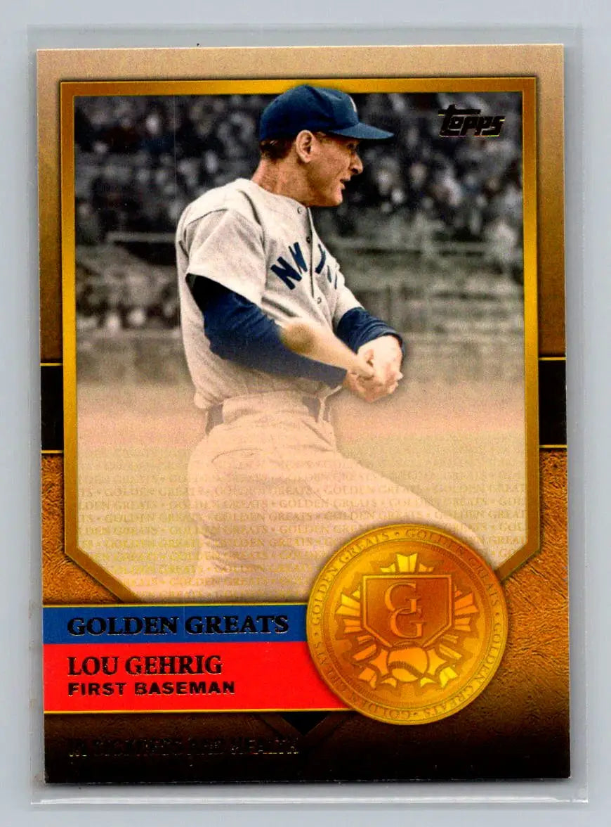 Lou Gehrig baseball card from 2012 Topps Golden Greats collection for New York Yankees