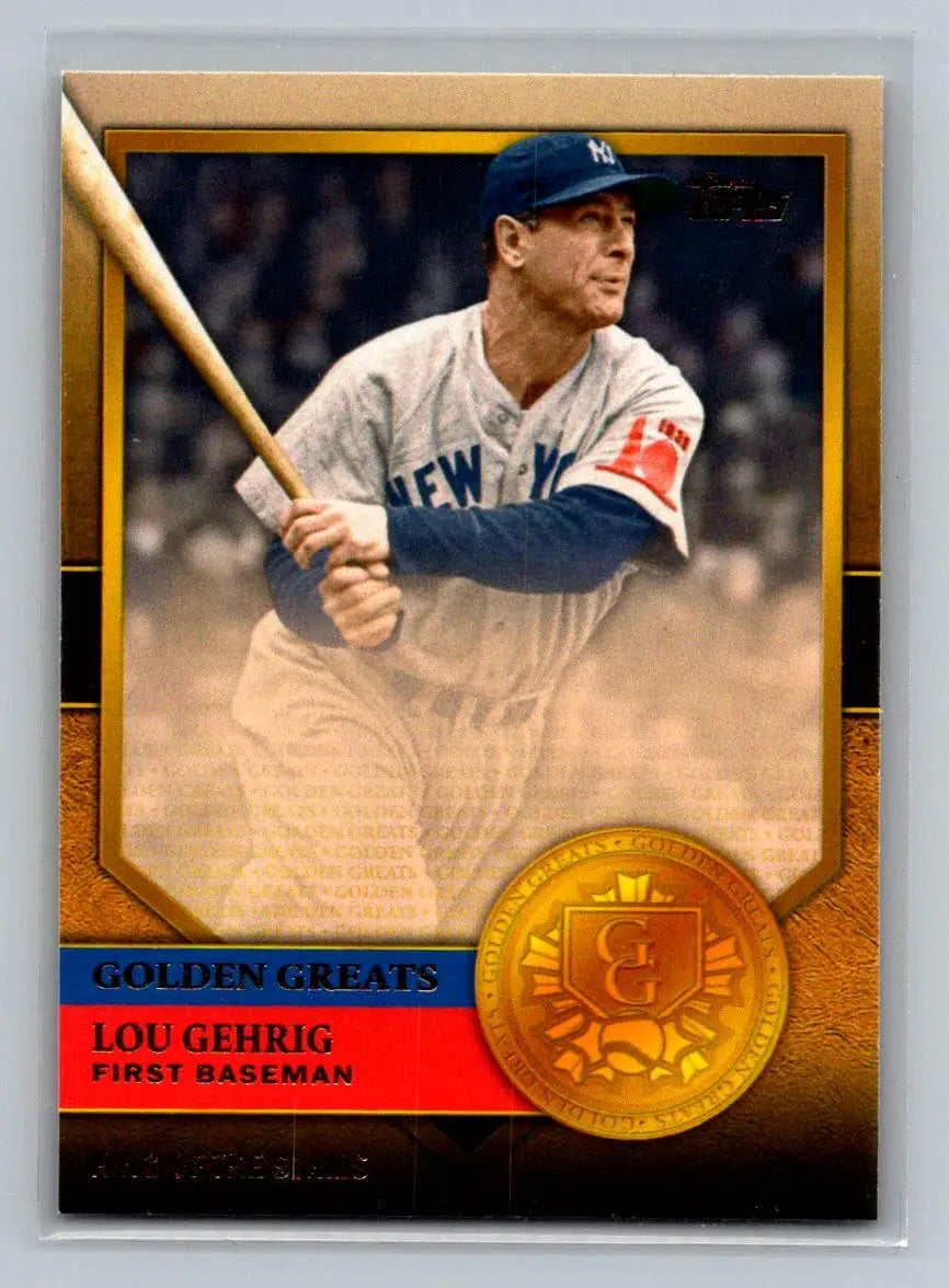Lou Gehrig baseball card from 2012 Topps Golden Greats New York Yankees collection