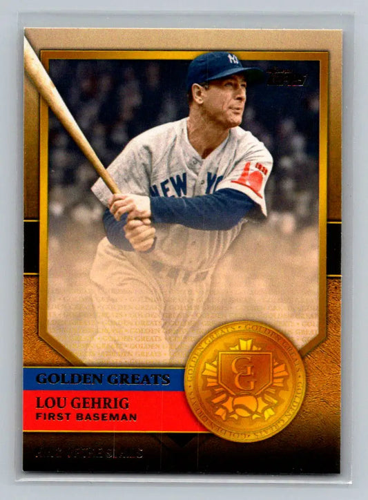 Lou Gehrig baseball card from 2012 Topps Golden Greats New York Yankees collection