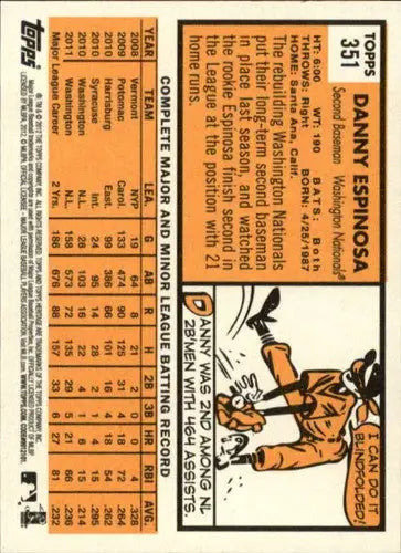 2012 Topps Heritage #351 Danny Espinosa NM-MT Nationals ID:70868 - Trading Cards