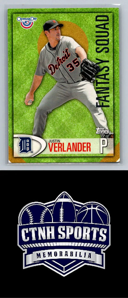 Justin Verlander baseball card from 2012 Topps Opening Day Fantasy Squad collection