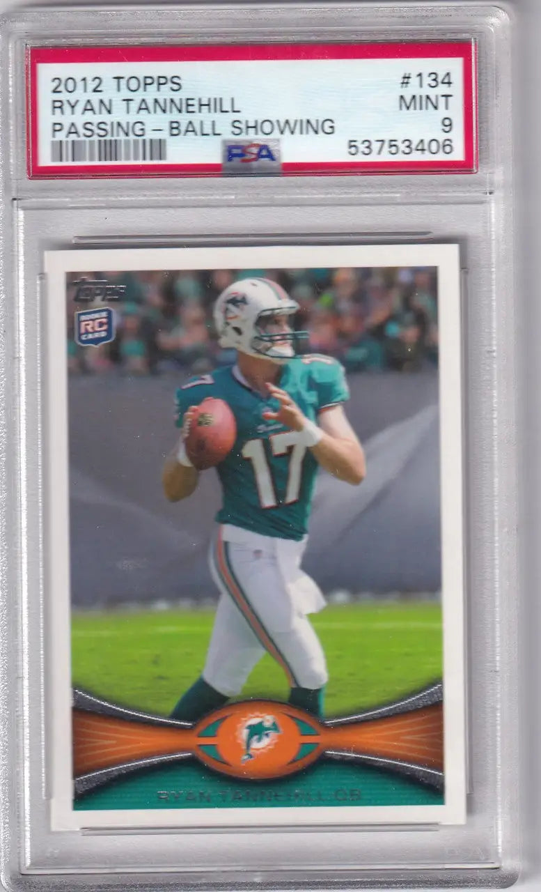 2012 Topps PSA 9 Ryan Tannehill Miami Dolphins rookie card with Mint 9 grade