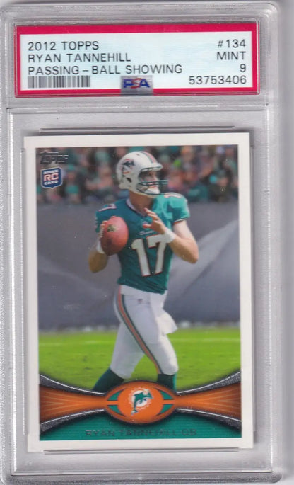 2012 Topps PSA 9 Ryan Tannehill Miami Dolphins rookie card with Mint 9 grade