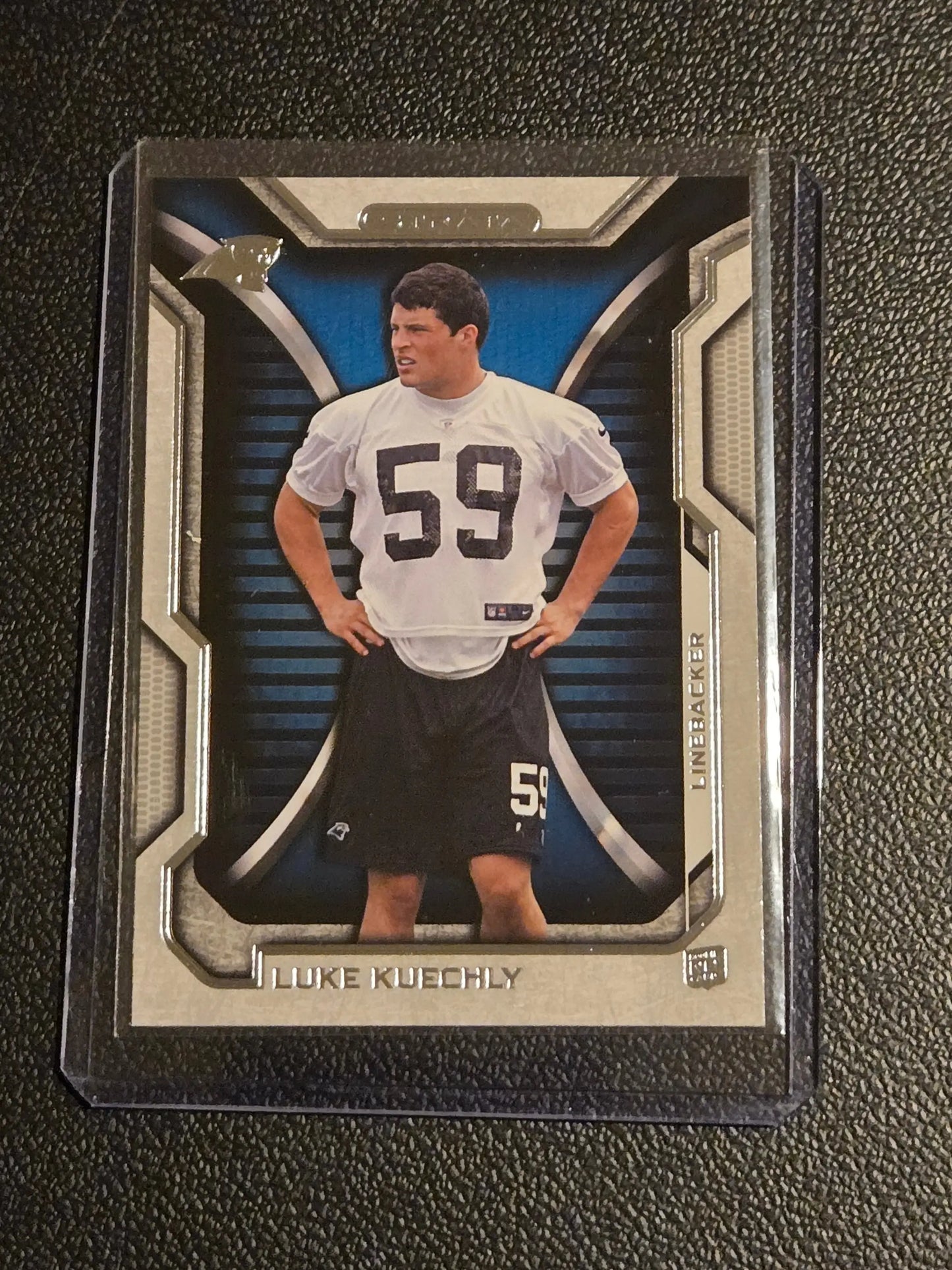 Football trading card of Luke Kuechly from Topps Strata 2012 retail product