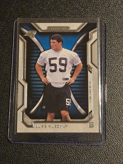 Football trading card of Luke Kuechly from Topps Strata 2012 retail product