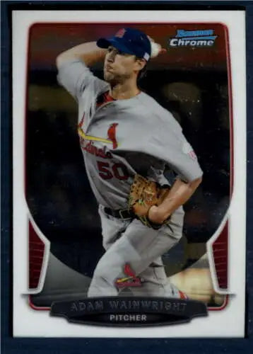 Adam Wainwright 2013 Bowman Chrome baseball card with original gloss from Cardinals