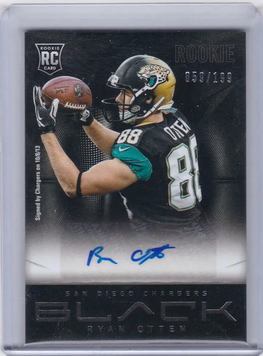 Signed Ryan Otten rookie football card from Panini Black Rookie Signatures series