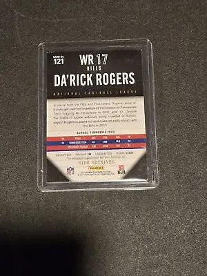 Da’Rick Rogers football card from Panini Playbook Rogers Blue #/49 featuring Da’Rick Rogers