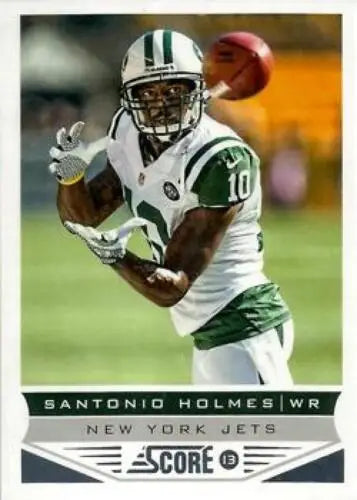 Santonio Holmes football card from 2013 Panini Score with original gloss finish