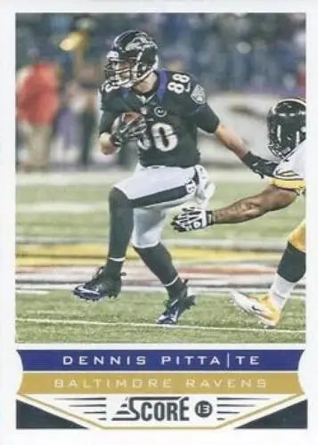 Dennis Pitta 2013 Panini Score football card with original gloss, NM-MT Ravens
